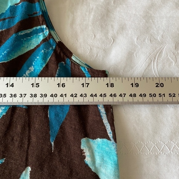 Tommy Bahama Women's Brown/Blue Tropical Print Tank Top Size X-large - Picture 7 of 9